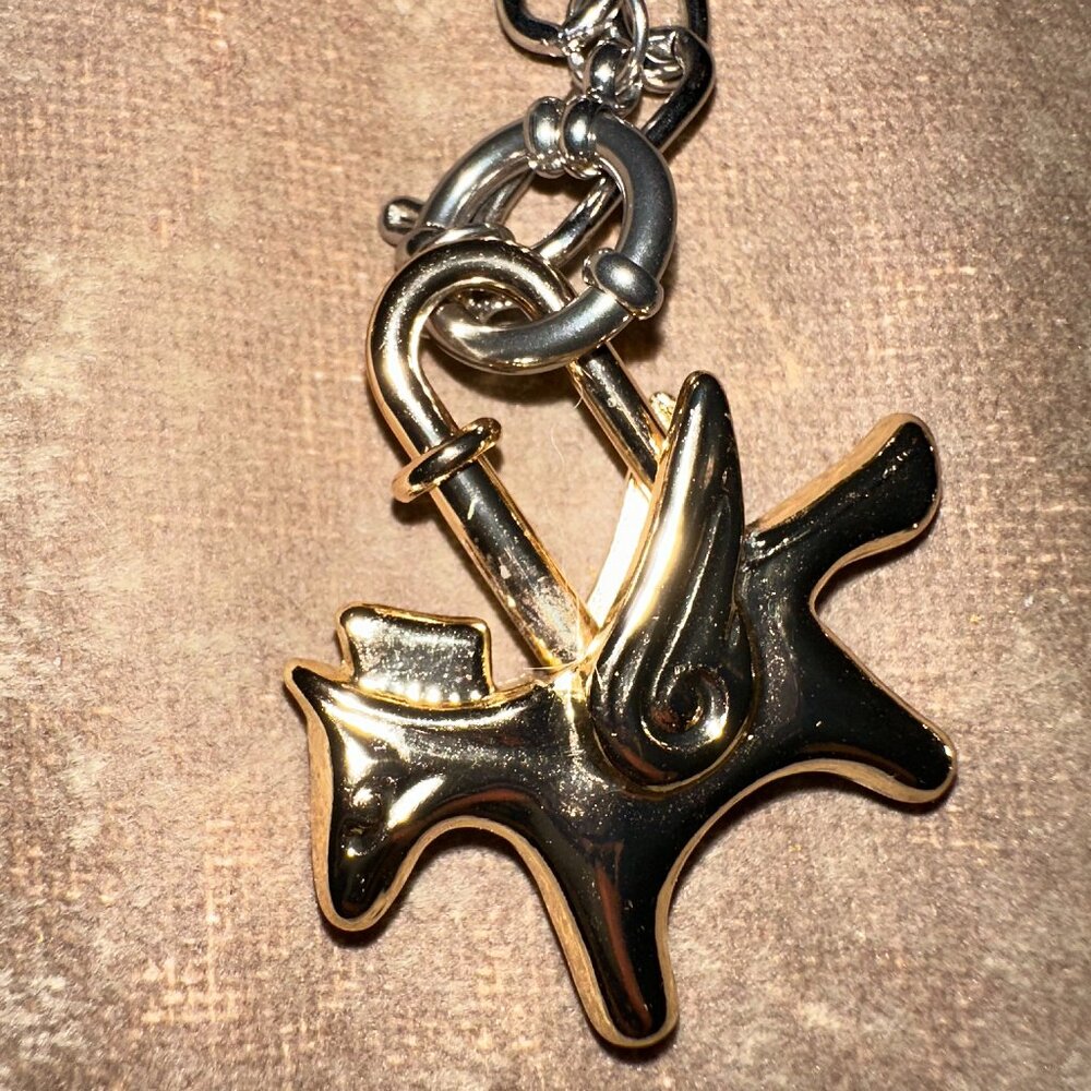 two tone silver and gold custom designer inspired pegasus charm necklace